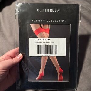 Bluebella Red Back Seem Thigh High Hosiery Set